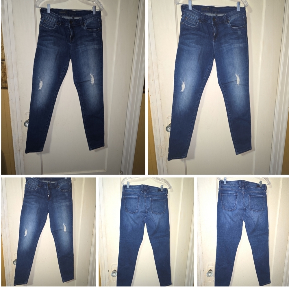Kut From The Cloth Mia Womens Toothpick  Skinny Leg Distressed  Jeans Size 8